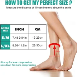 2/4 pairs Neuropathy Socks Compression Socks Ankle Compression Sleeve for Sports: Relieves Plantar Fasciitis, Achilles Tendonitis, Joint Pain, Reduces Swelling, Provides Heel Support