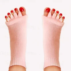 1 Pairs Toeless Yoga Socks, Five-toe Split Socks, Comfy & Breathable Foot Alignment Socks, Non-slip Massage Socks