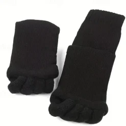 1 Pairs Toeless Yoga Socks, Five-toe Split Socks, Comfy & Breathable Foot Alignment Socks, Non-slip Massage Socks