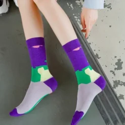 3 Pairs Women's Crew Socks Work Daily Holiday Multi Color Cotton Simple Classic Casual Sports Socks