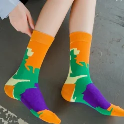 3 Pairs Women's Crew Socks Work Daily Holiday Multi Color Cotton Simple Classic Casual Sports Socks