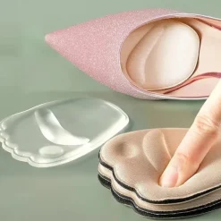 2 Pairs Women's Transparent Gel Insoles for High Heels with Anti-Slip and Cushioning Design - Comfortable Foot Pads for All-Day Wear