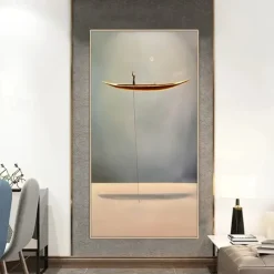 1 Panel Boho Prints Geometric Arch Desert Plants Wall Art Modern Picture Home Decor Wall Hanging Gift Rolled Canvas Unframed Unstretched