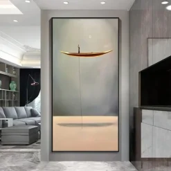 1 Panel Boho Prints Geometric Arch Desert Plants Wall Art Modern Picture Home Decor Wall Hanging Gift Rolled Canvas Unframed Unstretched