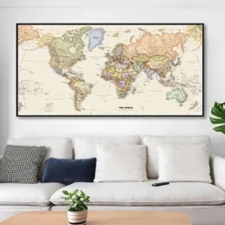 1 Panel Map Prints Posters/Picture Color Map Modern Wall Art Wall Hanging Gift Home Decoration Rolled Canvas No Frame Unframed Unstretched Multiple Size