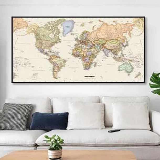 1 Panel Map Prints Posters/Picture Color Map Modern Wall Art Wall Hanging Gift Home Decoration Rolled Canvas No Frame Unframed Unstretched Multiple Size