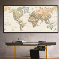 1 Panel Map Prints Posters/Picture Color Map Modern Wall Art Wall Hanging Gift Home Decoration Rolled Canvas No Frame Unframed Unstretched Multiple Size