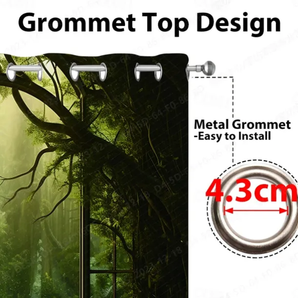 2 Panels Landscape Forest Curtain Drapes Blackout Curtain For Living Room Bedroom Kitchen Window Treatments Thermal Insulated Room Darkening