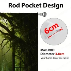 2 Panels Landscape Forest Curtain Drapes Blackout Curtain For Living Room Bedroom Kitchen Window Treatments Thermal Insulated Room Darkening