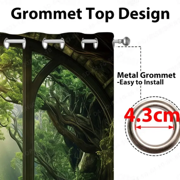 2 Panels Landscape Forest Curtain Drapes Blackout Curtain For Living Room Bedroom Kitchen Window Treatments Thermal Insulated Room Darkening