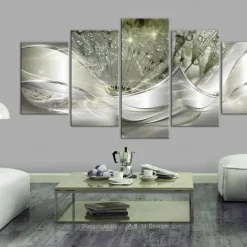 5 Panels Prints Posters Three-color Dandelion Abstract Wall Art Wall Haniging Home Decoration Gift Rolled Canvas Unframed Unstretched