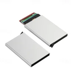 1 PC Change Purses Credit Card Holders ID Card Holder Alumnium Alloy Metal Name Card Holder Waterproof Pocket Multi Function for Women Men