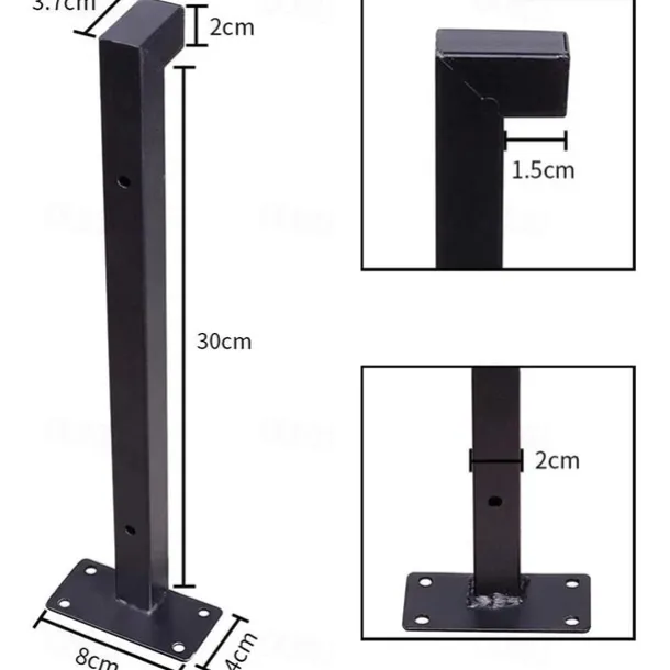 1 PC Heavy Duty Shelf Brackets, Black Shelf Brackets, Support Frame With Hook, Support Frame For Bucket Wall, 20cm Multi-purpose Industrial Shelf, Metal Square Wall