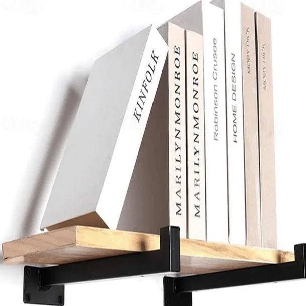 1 PC Heavy Duty Shelf Brackets, Black Shelf Brackets, Support Frame With Hook, Support Frame For Bucket Wall, 20cm Multi-purpose Industrial Shelf, Metal Square Wall