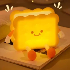 1 Pc LED Night Light Afternoon Tea SeriesHamburger Silicone Nursery Nightlight Cute Burger Dimmable