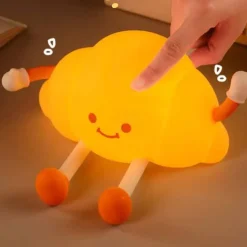 1 Pc LED Night Light Afternoon Tea SeriesHamburger Silicone Nursery Nightlight Cute Burger Dimmable