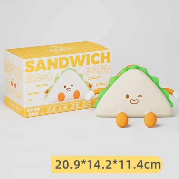 1 Pc LED Night Light Afternoon Tea SeriesHamburger Silicone Nursery Nightlight Cute Burger Dimmable