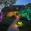1 Pc LED Solar Groud Lights Outdoor Waterproof RGB Colorful Light Pool Light Ground Plug in Dual purpose Split Design IP65 Waterproof Courtyard Garden Lawn Path Pool Fountain Landscape Decorative Light