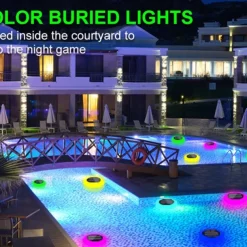 1 Pc LED Solar Groud Lights Outdoor Waterproof RGB Colorful Light Pool Light Ground Plug in Dual purpose Split Design IP65 Waterproof Courtyard Garden Lawn Path Pool Fountain Landscape Decorative Light
