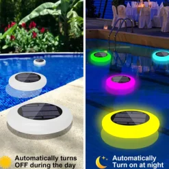 1 Pc LED Solar Groud Lights Outdoor Waterproof RGB Colorful Light Pool Light Ground Plug in Dual purpose Split Design IP65 Waterproof Courtyard Garden Lawn Path Pool Fountain Landscape Decorative Light