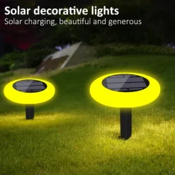 1 Pc LED Solar Groud Lights Outdoor Waterproof RGB Colorful Light Pool Light Ground Plug in Dual purpose Split Design IP65 Waterproof Courtyard Garden Lawn Path Pool Fountain Landscape Decorative Light