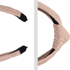 1 PC Straw Knotted Headbands for Women Summer Beach Rattan Top Knot Headband Bohemian Wide Headbands Twist Knot Wide Hairbands Woven Headwear for Girls Women Raffia Headwear Holiday Hair Styling