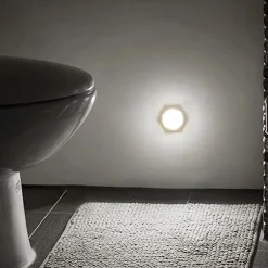 1 Pc white hexagonal motion sensor night light, bedroom small night light, night light, ambient light, white light, warm white light (without battery)