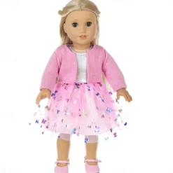 2 pcs American Doll Clothes Gift for 18 inch Doll Clothes and Accessories Including Coat and Dress(WITHOUT DOLL)