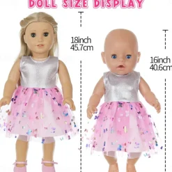 2 pcs American Doll Clothes Gift for 18 inch Doll Clothes and Accessories Including Coat and Dress(WITHOUT DOLL)