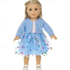 2 pcs American Doll Clothes Gift for 18 inch Doll Clothes and Accessories Including Coat and Dress(WITHOUT DOLL)