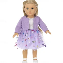 2 pcs American Doll Clothes Gift for 18 inch Doll Clothes and Accessories Including Coat and Dress(WITHOUT DOLL)