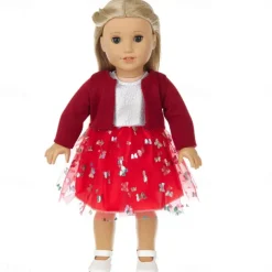 2 pcs American Doll Clothes Gift for 18 inch Doll Clothes and Accessories Including Coat and Dress(WITHOUT DOLL)