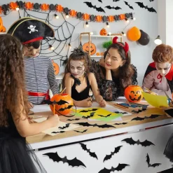 72 Pcs Bats Wall Decor Halloween Decorations, 3D Bat Stickers for Home Decor 4 Size Scary Black Spooky Bats Party Supplies