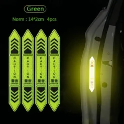 4 Pcs Car Door Warning Stickers Night Visibility Reflective Tape Door Stickers Decorative Stickers Car Body Reflective Strip Car Accessories