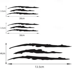 3 PCS Car Sticker Monster Claw Decal Car Hood Headlight Decorative Sticker Car Styling Ghost Claw Scratch Stripe Marks Headlight Decal Stickers