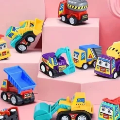 20 Pcs Car Toys Children's Rebound Inertia Engineering Car Toy Set Baby Rebound Small Car Toy Admission Ticket