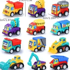20 Pcs Car Toys Children's Rebound Inertia Engineering Car Toy Set Baby Rebound Small Car Toy Admission Ticket