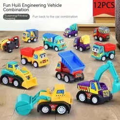 20 Pcs Car Toys Children's Rebound Inertia Engineering Car Toy Set Baby Rebound Small Car Toy Admission Ticket
