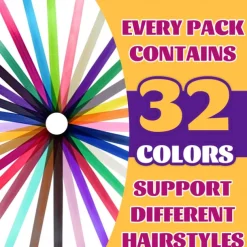 32 PCS Clip in Colored Hair Extensions for Girls Pretty Gift 20 Inches Rainbow Long Straight Hairpieces Synthetic,Halloween Cosplay Dress Up Fashion Party Christmas Birthday for Kids