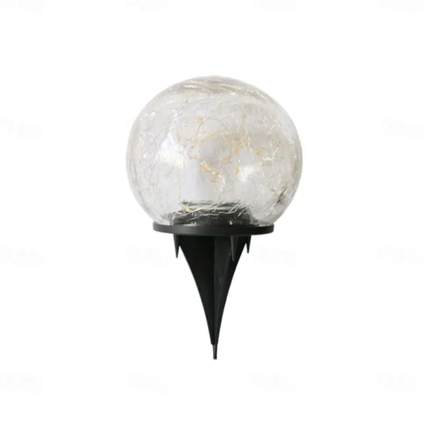 2/1 Pcs 12CM Diameter Solar Garden Light Cracked Glass Ball Lamps Outdoor Solar Courtyard Lights Waterproof Solar Lamp Balcony Yard Villa Street Decor