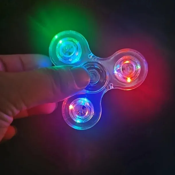2 PCS Crystal Luminous LED Light Spinner Hand Top Spinner, Glow In Dark EDC Toy, Kinetic Gyroscope For Children, As Halloween, Christmas Gift