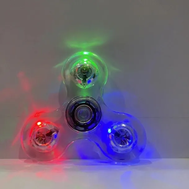2 PCS Crystal Luminous LED Light Spinner Hand Top Spinner, Glow In Dark EDC Toy, Kinetic Gyroscope For Children, As Halloween, Christmas Gift