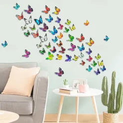 80 PCS 3D Butterfly Wall Decor Butterfly Wall Decals DIY Art Decor Crafts Removable Mural Stickers Butterfly Decorations for Home Room Bedroom Nursery Decor