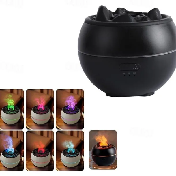 1 PCS Essential Oil Diffusers Large Room 360ml Flame Aromatherapy Diffuser for Home Bedroom for Run 24 Hours and Auto Off Big Humidifier Ultrasonic 7 Colors LED Night Light