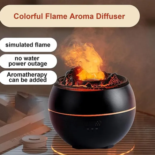 1 PCS Essential Oil Diffusers Large Room 360ml Flame Aromatherapy Diffuser for Home Bedroom for Run 24 Hours and Auto Off Big Humidifier Ultrasonic 7 Colors LED Night Light