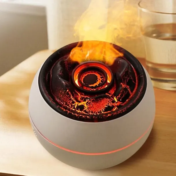 1 PCS Essential Oil Diffusers Large Room 360ml Flame Aromatherapy Diffuser for Home Bedroom for Run 24 Hours and Auto Off Big Humidifier Ultrasonic 7 Colors LED Night Light