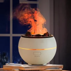 1 PCS Essential Oil Diffusers Large Room 360ml Flame Aromatherapy Diffuser for Home Bedroom for Run 24 Hours and Auto Off Big Humidifier Ultrasonic 7 Colors LED Night Light