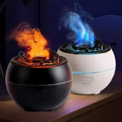 1 PCS Essential Oil Diffusers Large Room 360ml Flame Aromatherapy Diffuser for Home Bedroom for Run 24 Hours and Auto Off Big Humidifier Ultrasonic 7 Colors LED Night Light