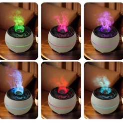 1 PCS Essential Oil Diffusers Large Room 360ml Flame Aromatherapy Diffuser for Home Bedroom for Run 24 Hours and Auto Off Big Humidifier Ultrasonic 7 Colors LED Night Light
