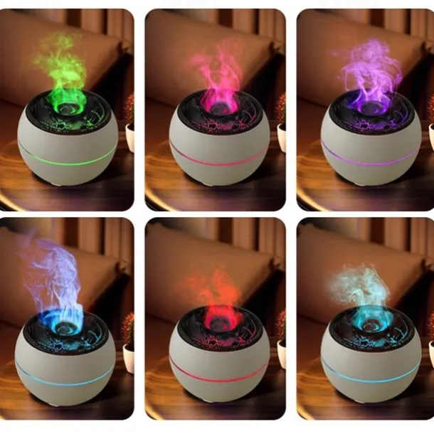 1 PCS Essential Oil Diffusers Large Room 360ml Flame Aromatherapy Diffuser for Home Bedroom for Run 24 Hours and Auto Off Big Humidifier Ultrasonic 7 Colors LED Night Light
